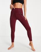 Nike Yoga Dri-fit Lurex Tape 7/8 High-waisted Leggings In Burgundy-red