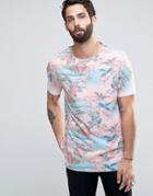 Asos T-shirt With Japanese Style Floral Print - Pink