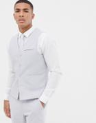 Asos Design Wedding Skinny Suit Vest In Ice Gray