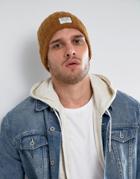 Solid Ribbed Beanie In Mustard - Yellow