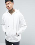 Sixth June Oversized Hoodie With Dropped Shoulder In White - White