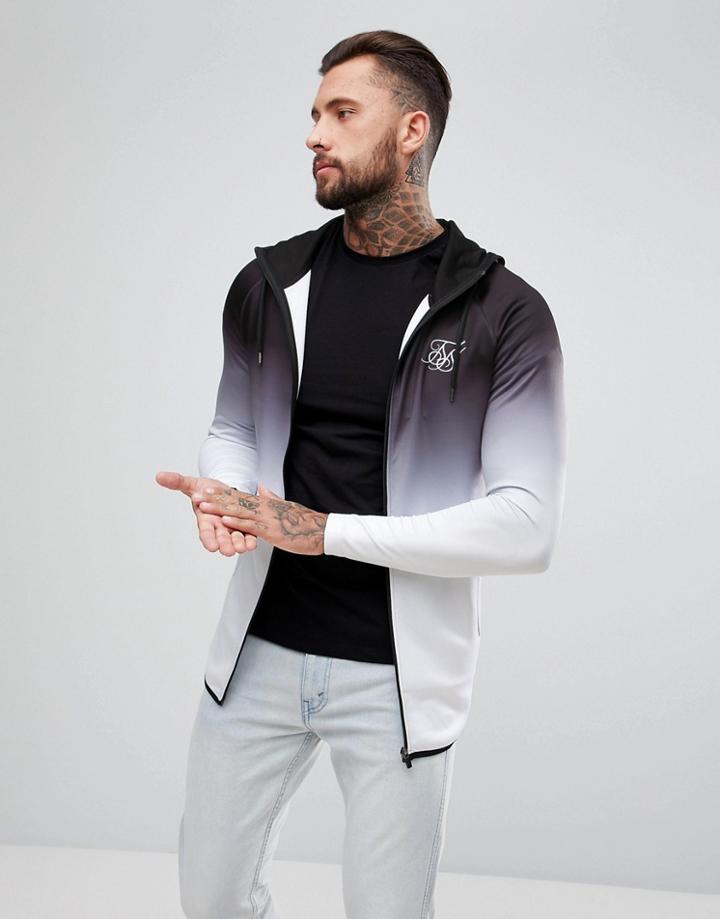 Siksilk Track Hoodie In Black Fade - Black