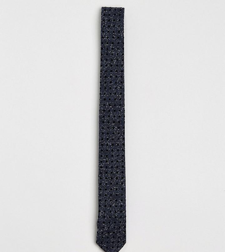 Noak Tie In Polka Dot Fleck - Navy