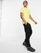 Asos Design T-shirt With Roll Sleeve In Washed Yellow