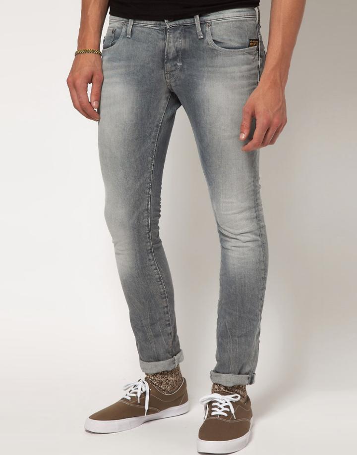 G Star Heller Super Slim Jeans - Gray
