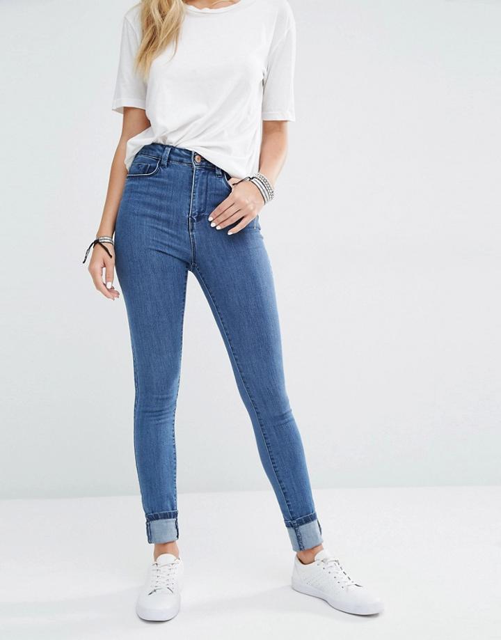 Noisy May Lexi High Rise Skinny Jeans - Blue