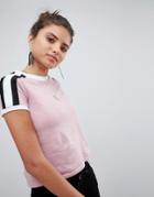 Prettylittlething Stripe Sleeve T-shirt - Pink