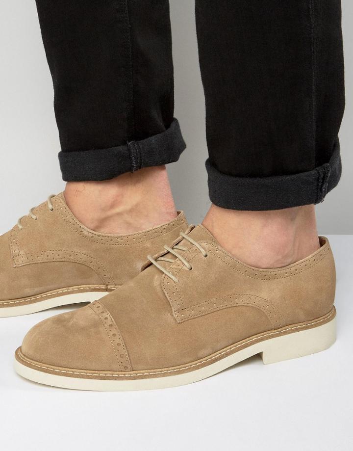 Selected Homme Noah Suede Brogues - Stone