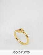Ottoman Hands Tiny Pebble Flat Ring - Gold