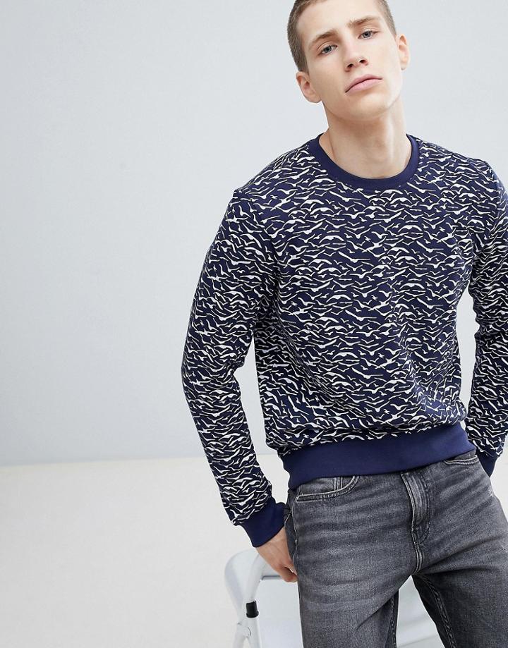 Jefferson Bird Print Sweatshirt - Blue