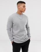 Asos Design Longline Sweatshirt In Gray