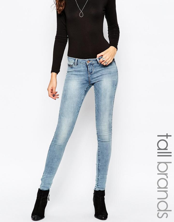 Noisy May Tall Eve Super Slim Blue Wash Jeans - Blue
