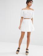 Asos Tiered Mini Skirt - White