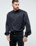 Asos Oversized Bellowed Sleeve Shirt - Black
