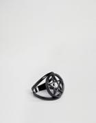 Asos Black Ring With Star - Black