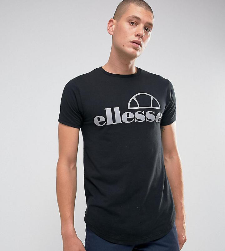 Ellesse Muscle Fit T-shirt With Reflective Logo - Black
