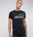 Ellesse Muscle Fit T-shirt With Reflective Logo - Black
