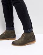 Base London Perry Suede Desert Boots In Olive - Green