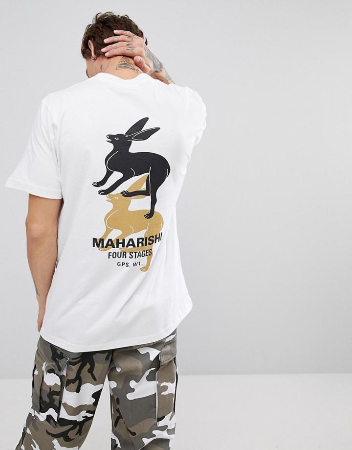 Maharishi T-shirt In White With Back Print - White