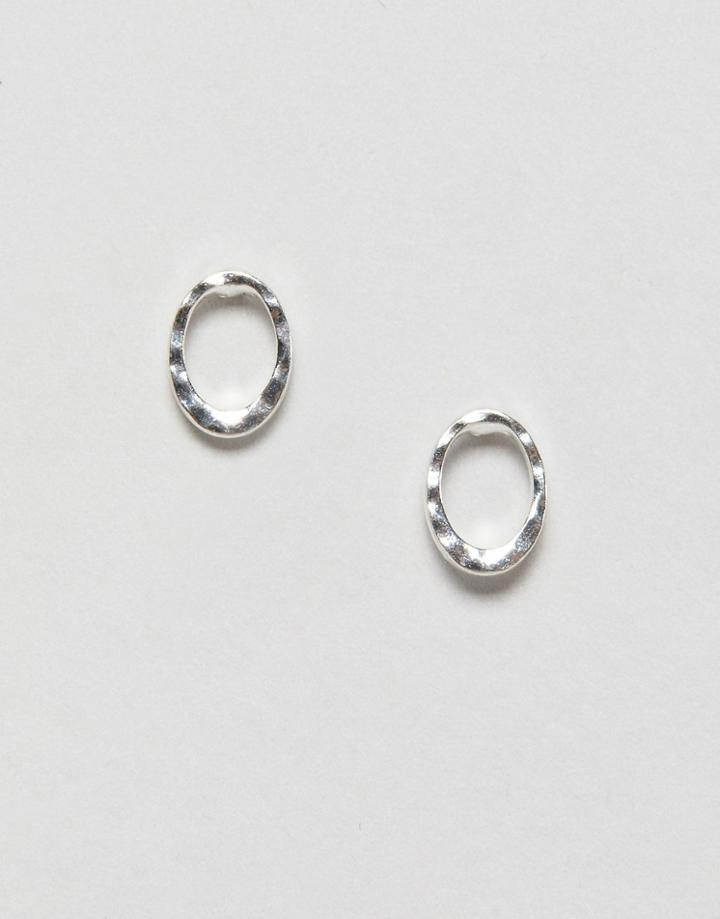 Pilgrim Silver Plated Simple Stud Loop Earrings - Silver