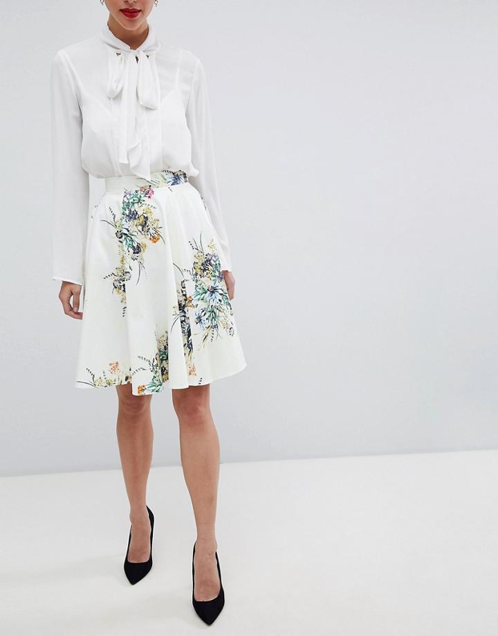 Closet Floral Skirt - Black