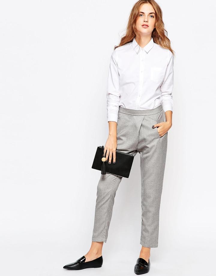 B.young Havel Slim Fit Pants - Light Gray Mel