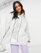 The Couture Club Oversized Sweatshirt In Gray-grey