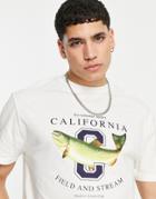 Asos Design Relaxed T-shirt In White With Collegiate Front Print