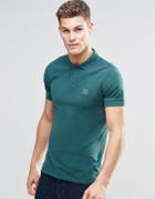Boss Orange Polo Shirt With Logo In Slim Fit Green - Green