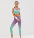 South Beach Ombre Seamless Leggings In Green - Green
