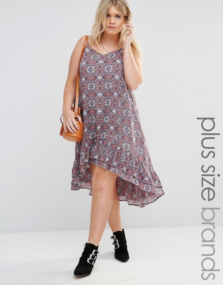 Diya Plus Dip Hem Dress In Kaleidoscope Print - Multi