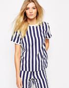 Bethnals Gracie Woven T-shirt In Deck Chair Stripe Co-ord - Multi