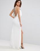 Forever Unique Maxi Dress With Thigh High Split - White