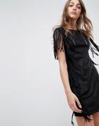 Qed London Fringe Detail Festival Shift Dress - Blue