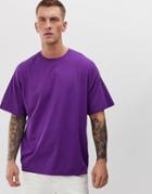Asos Design Oversized T-shirt With Crew Neck In Purple