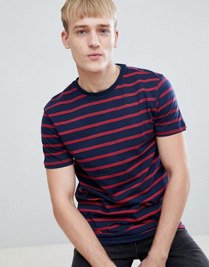 New Look T-shirt With Stripes In Navy - Navy