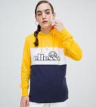 Ellesse Oversized Hoodie With Front Logo In Retro Color Block - Yellow