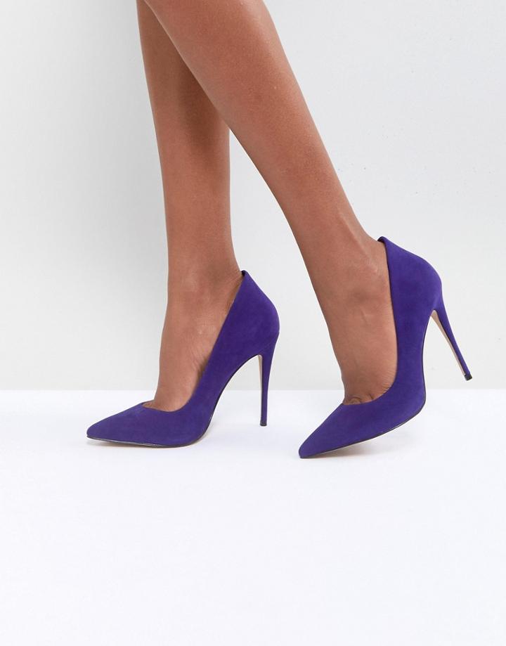 Aldo Suede Purple Pointed Shoe - Blue