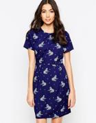 Sugarhill Boutique Betsy Lying Leopard Dress - Navy