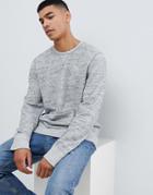 Abercrombie & Fitch Icon Logo Print Crew Neck Sweatshirt In Gray Marl - Gray