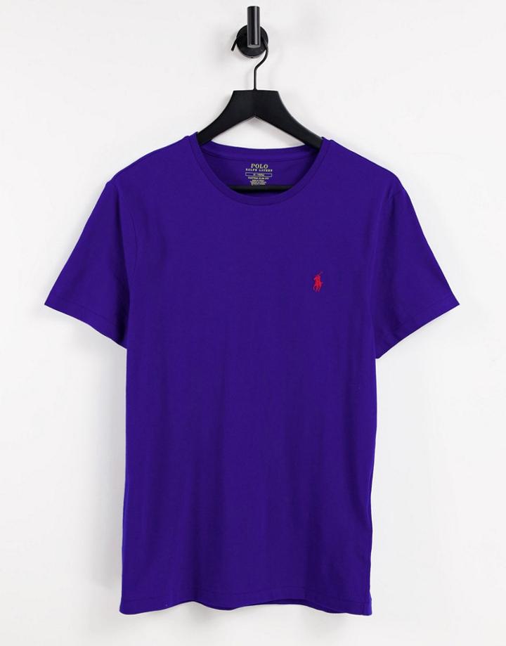 Polo Ralph Lauren Player Logo T-shirt In Royal Blue-blues