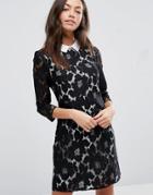 Oasis Lace Collar Dress - Black