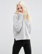 Asos Chunky Sweater In Recycled Eco Yarn - Gray