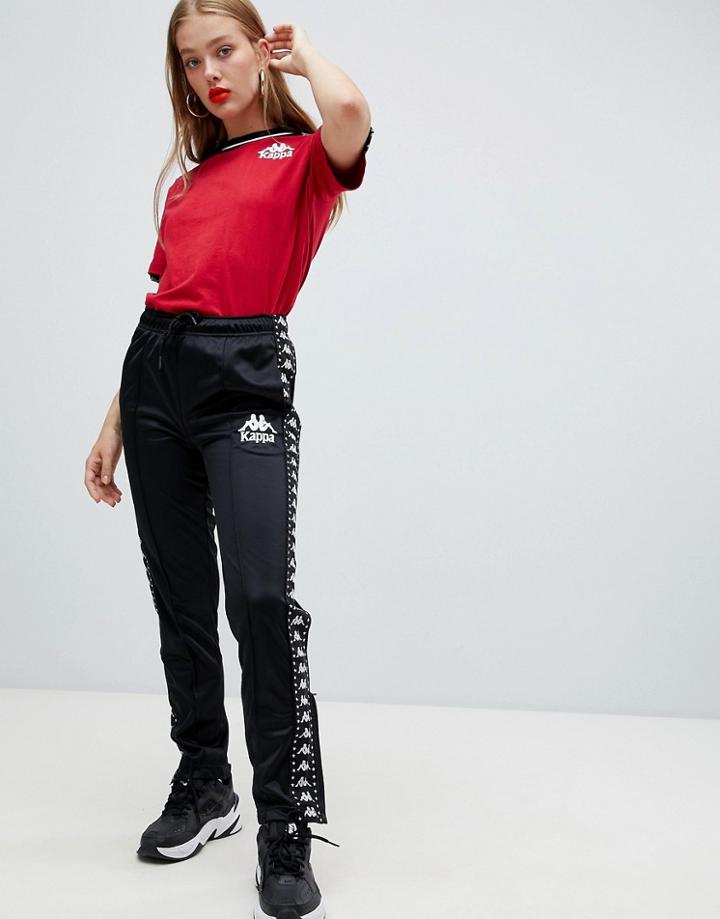 Kappa Tracksuit Pant With Logo Front And Banda Logo Taping Two-piece - Black