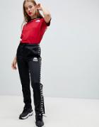 Kappa Tracksuit Pant With Logo Front And Banda Logo Taping Two-piece - Black