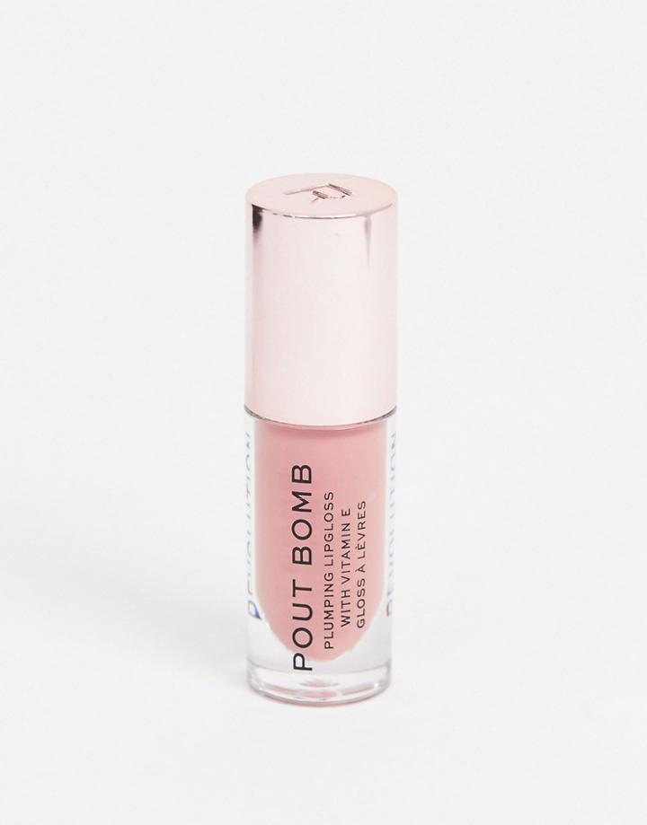 Revolution Pout Bomb Plumping Lip Gloss - Kiss-pink