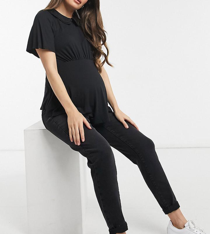 Urban Bliss Maternity Mom Jeans In Black