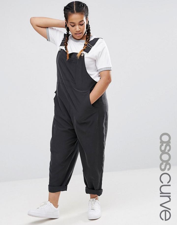 Asos Curve Relaxed Soft Overall - Black