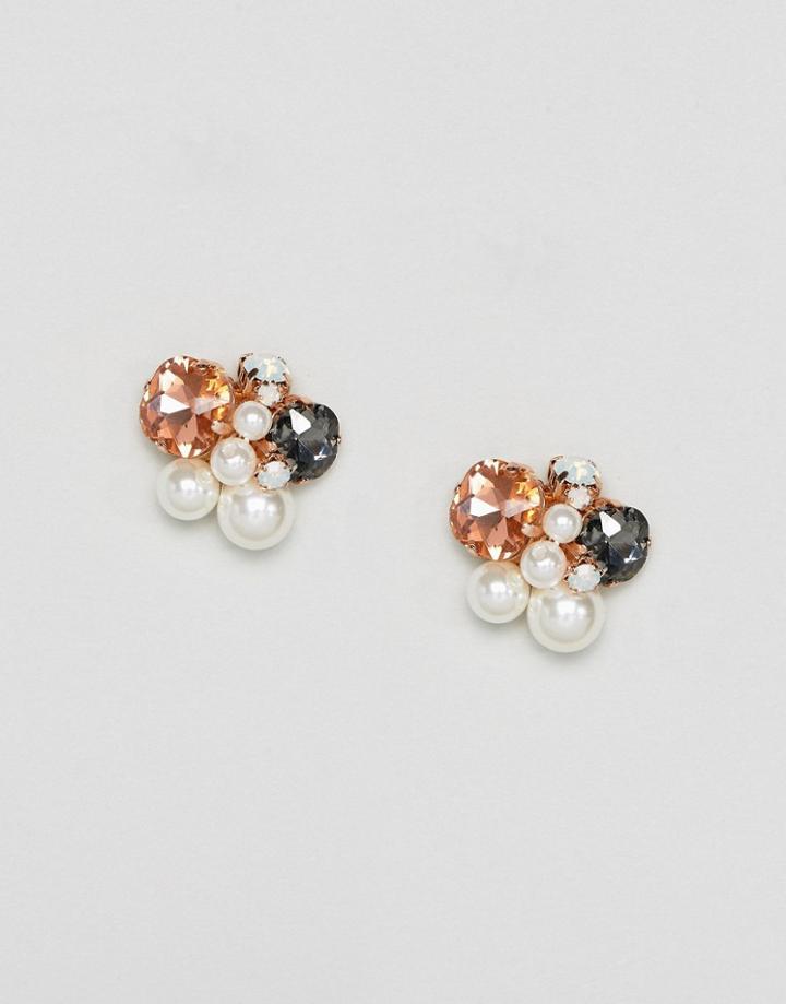 Aldo Jewelled Cluster Earrings - Multi