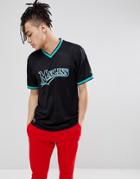 New Era Florida Marlins Mesh T-shirt In Black - Black